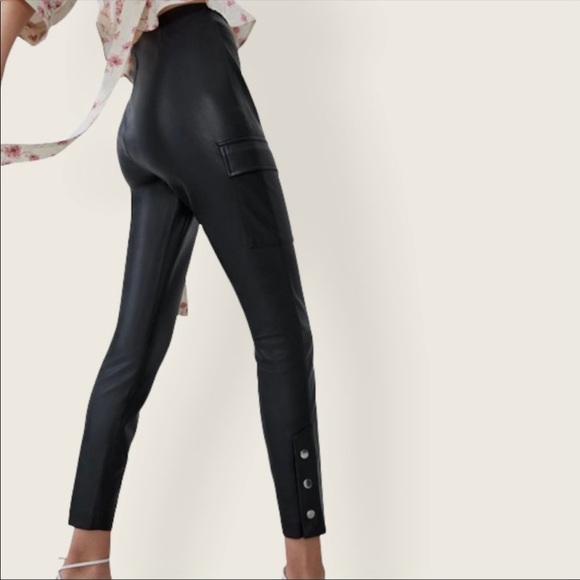 Zara Pants - Zara Faux Leather Cargo Style Pants
